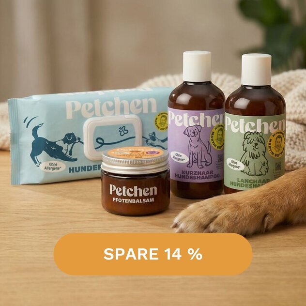 Pflegeset KOMFORT mit Hundeshampoo, Feuchttücher und Pfotenbalsam – 14 % sparen