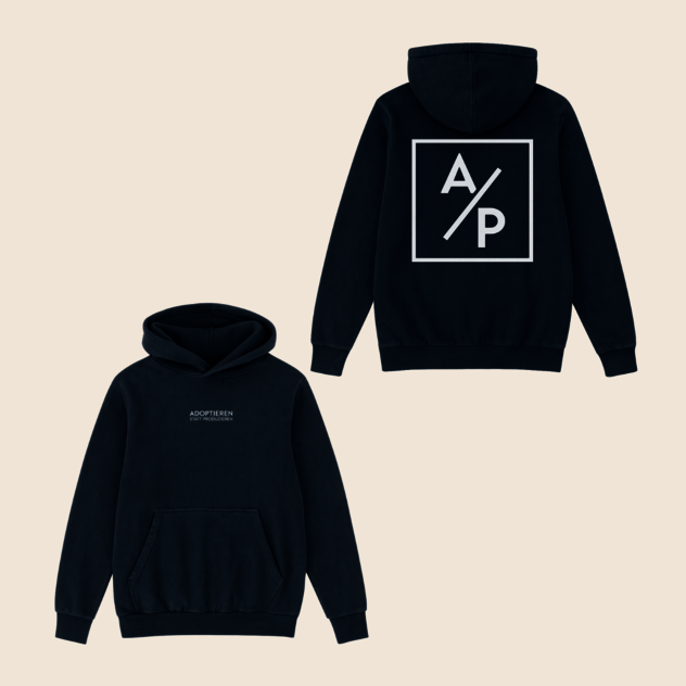 Hoodie Unisex "ADOPTIEREN STATT PRODUZIEREN" in Graphitgrau