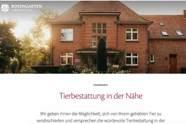 Website Screenshot Rosengarten Tierbestattung